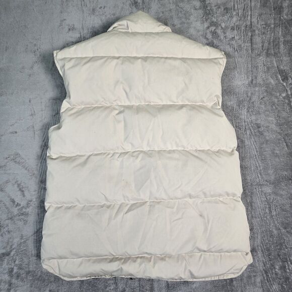 Vintage Eddie Bauer Men's Medium Vest Goose Down Puffer Quilted Size Beige Green - Picture 2 of 11